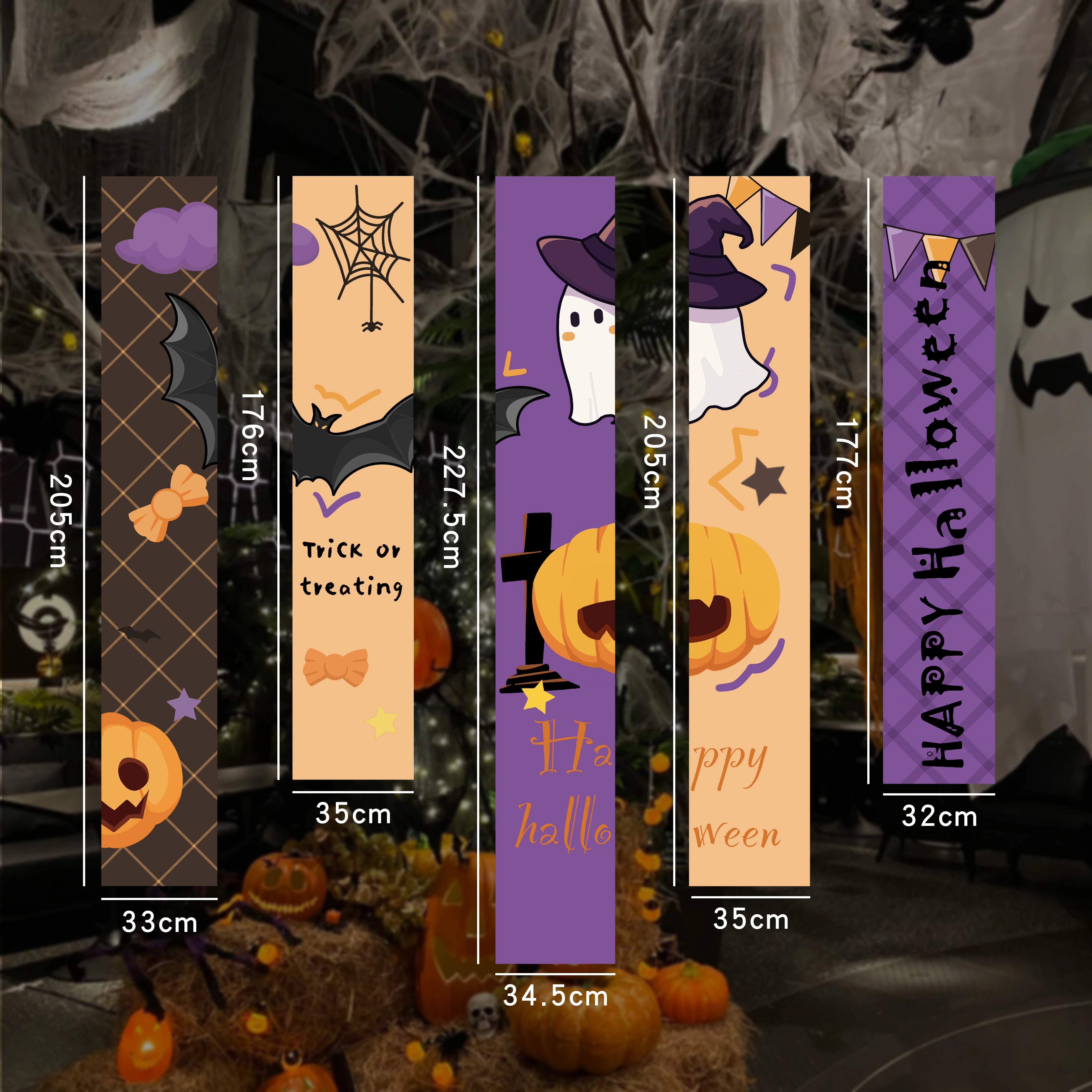 Halloween Hanging Banner – Pumpkin & Ghost Backdrop Party Decoration  Decorla