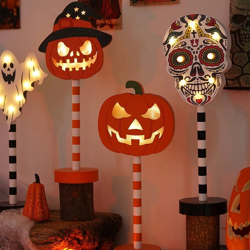 Halloween Pumpkin Light – Spooky Wooden Table Lamp & Party Decor  Decorla