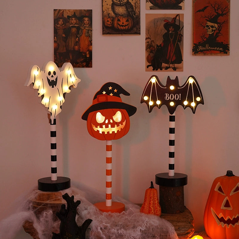 Halloween Pumpkin Light – Spooky Wooden Table Lamp & Party Decor  Decorla