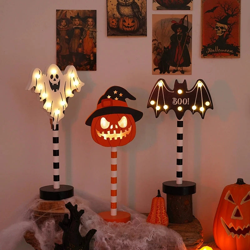 Halloween Pumpkin Light – Spooky Wooden Table Lamp & Party Decor  Decorla