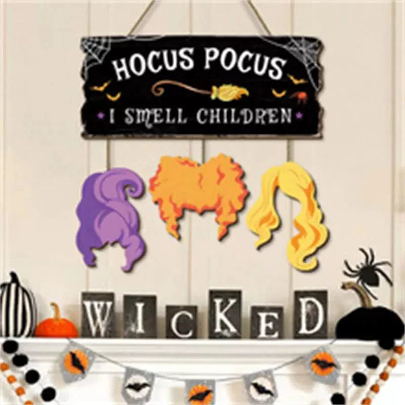 Halloween Wooden Hanging Sign – Pumpkin LED Wall Decor & Black Cat Plaque  Decorla