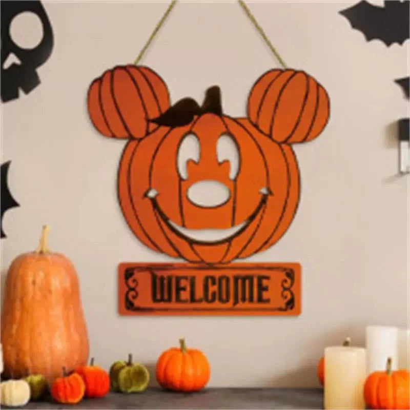 Halloween Wooden Hanging Sign – Pumpkin LED Wall Decor & Black Cat Plaque  Decorla