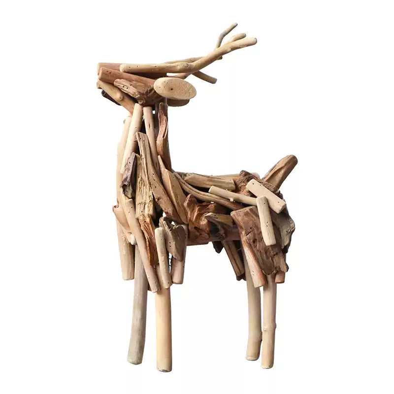 Handmade wooden deer figurines for desk decor, room decoration, birthday gift