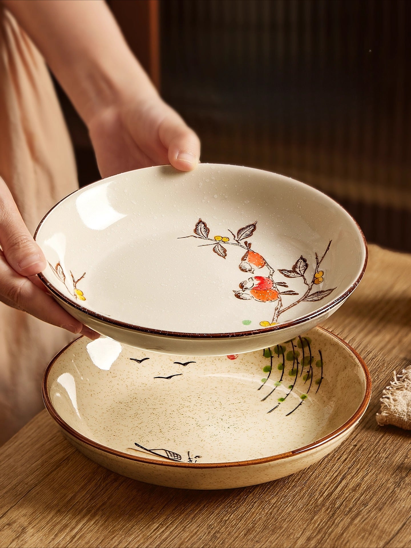 Japanese Ceramic Dinner Plate – Handmade Underglaze Vintage Tableware  Decorla