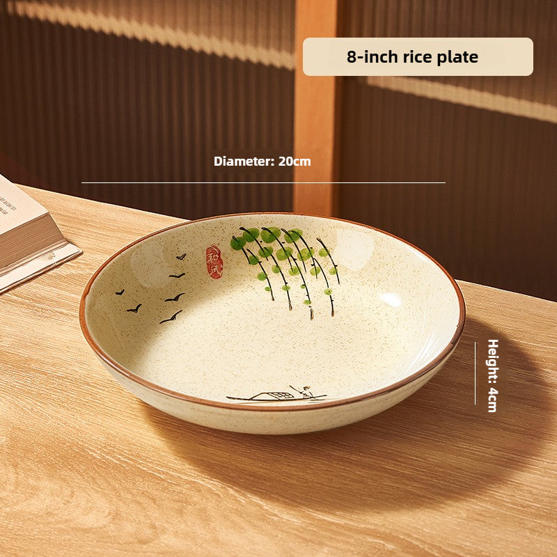 Japanese Ceramic Dinner Plate – Handmade Underglaze Vintage Tableware  Decorla