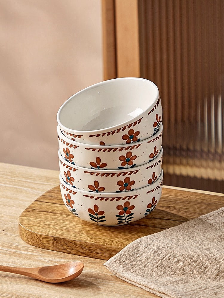 Japanese Style Ceramic Bowl Set – 4.5 Inch Handmade Rice Bowls  Decorla