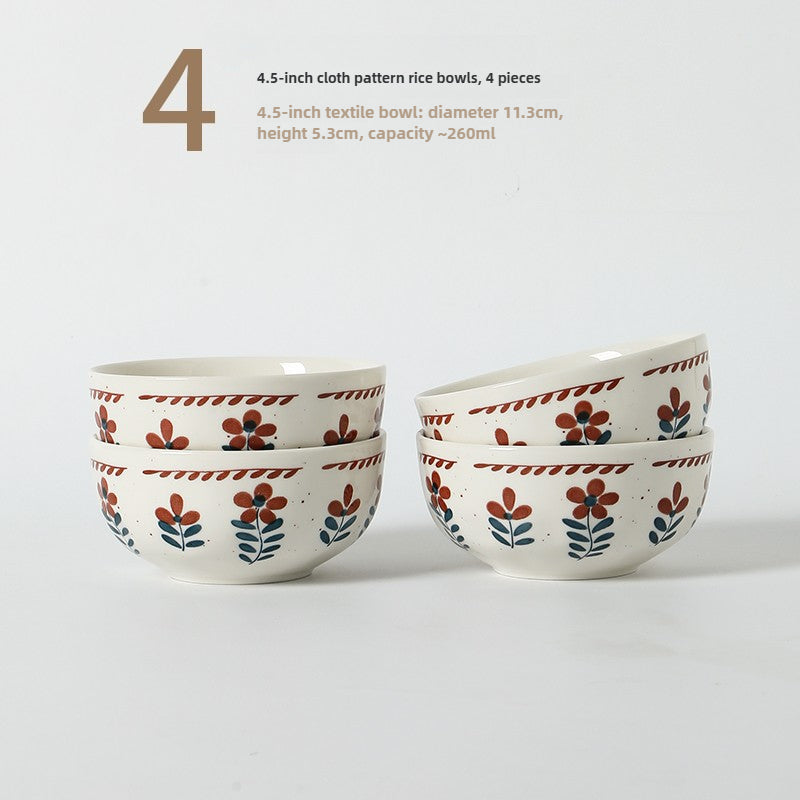 Japanese Style Ceramic Bowl Set – 4.5 Inch Handmade Rice Bowls  Decorla