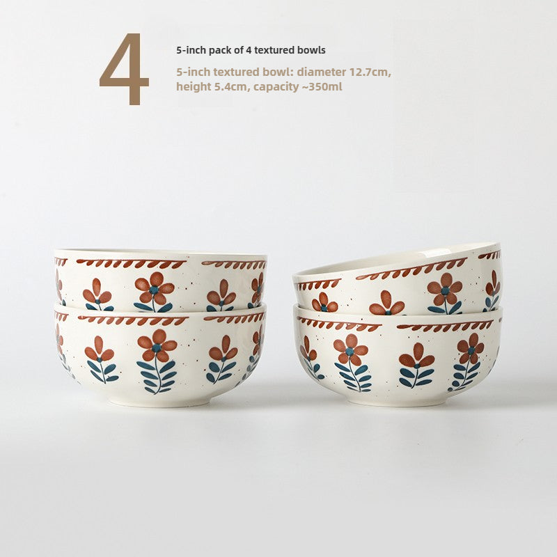 Japanese Style Ceramic Bowl Set – 4.5 Inch Handmade Rice Bowls  Decorla