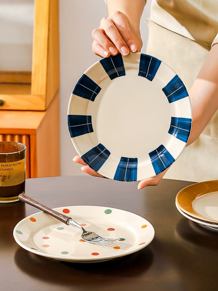 Japanese Style Ceramic Plate – Underglaze Minimalist Dinnerware Set  Decorla