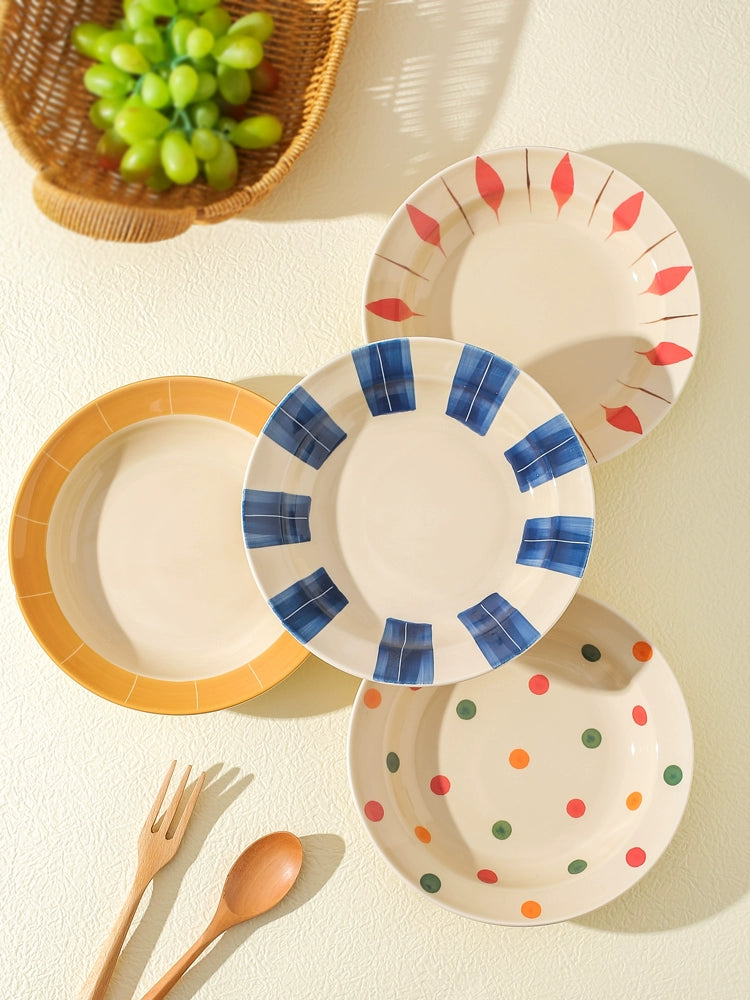 Japanese Style Ceramic Plate – Underglaze Minimalist Dinnerware Set  Decorla