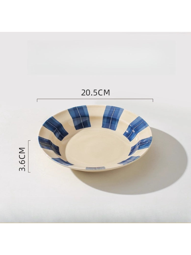Japanese Style Ceramic Plate – Underglaze Minimalist Dinnerware Set  Decorla