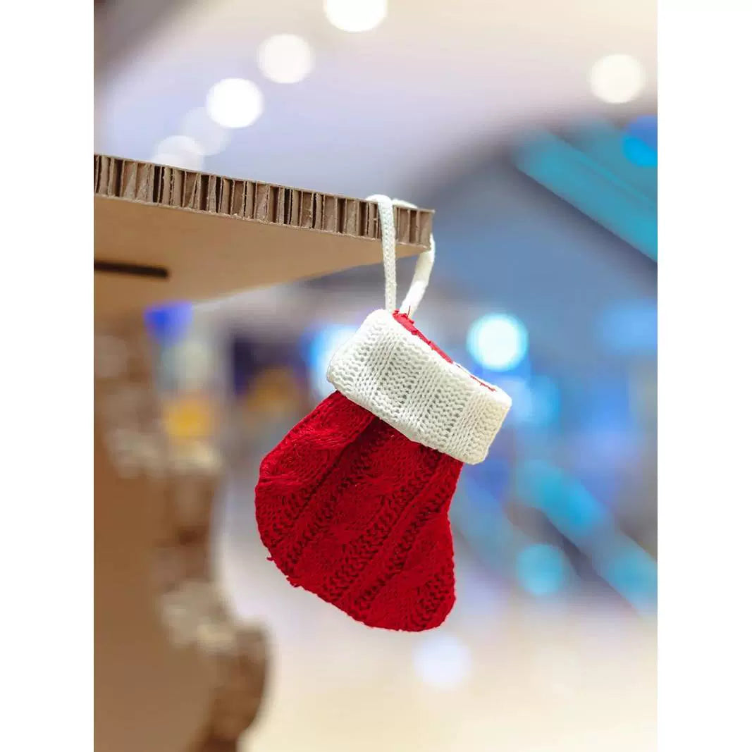 Knitted Christmas Stocking Ornament – Cute Holiday Hanging Decoration Gift  Decorla