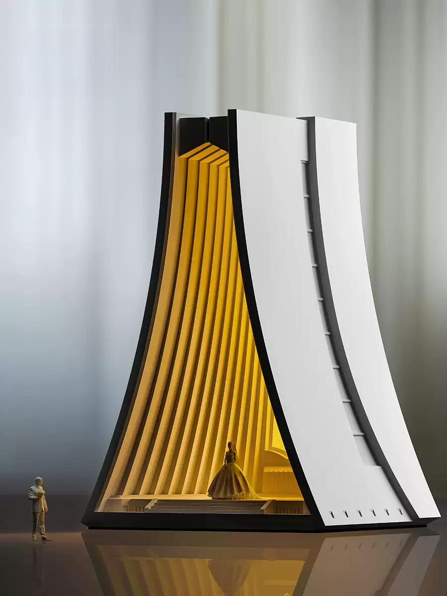 Exterior design of Luce Chapel mood lighting lamp; modern bedside lamp for room decoration and birthday gift