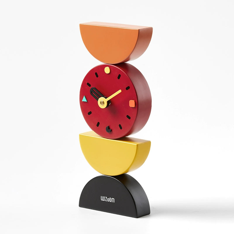 Modern Decorative Clock – Colorful Geometric Desk Ornament for Home Decor  Decorla