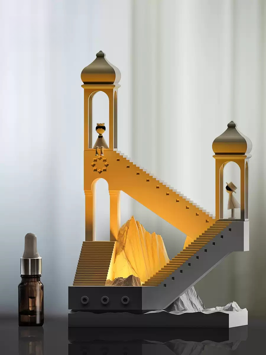 Aroma lamp with essential oil bottle for home fragrance, birthday gift