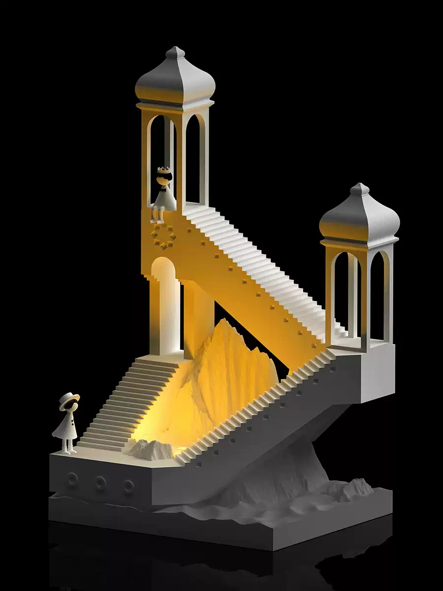 City staircase aroma lamp night light for room decoration