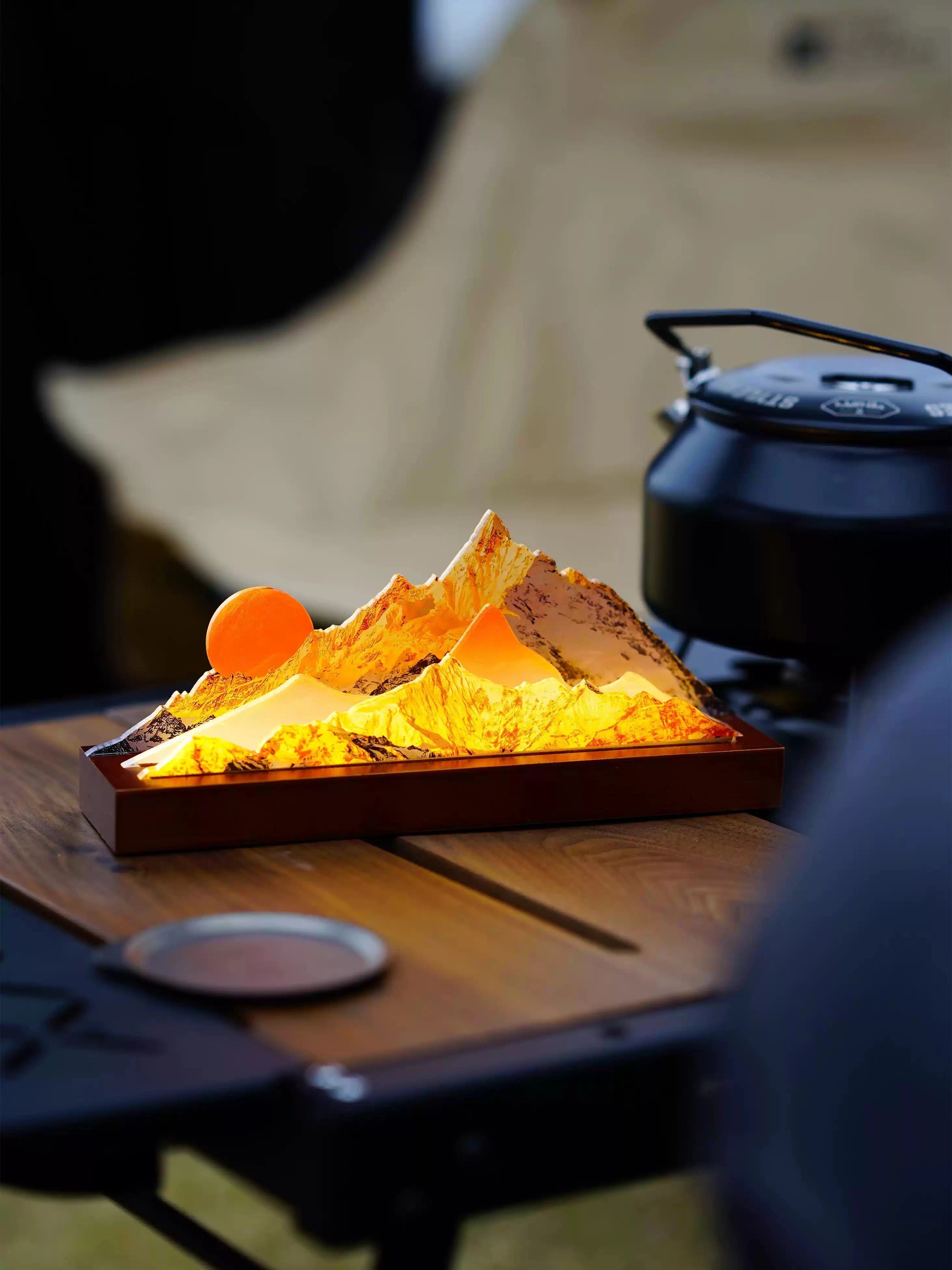 Mountain sunrise mood lighting lamp used outdoors, portable bedside lamp for room decoration and birthday gift