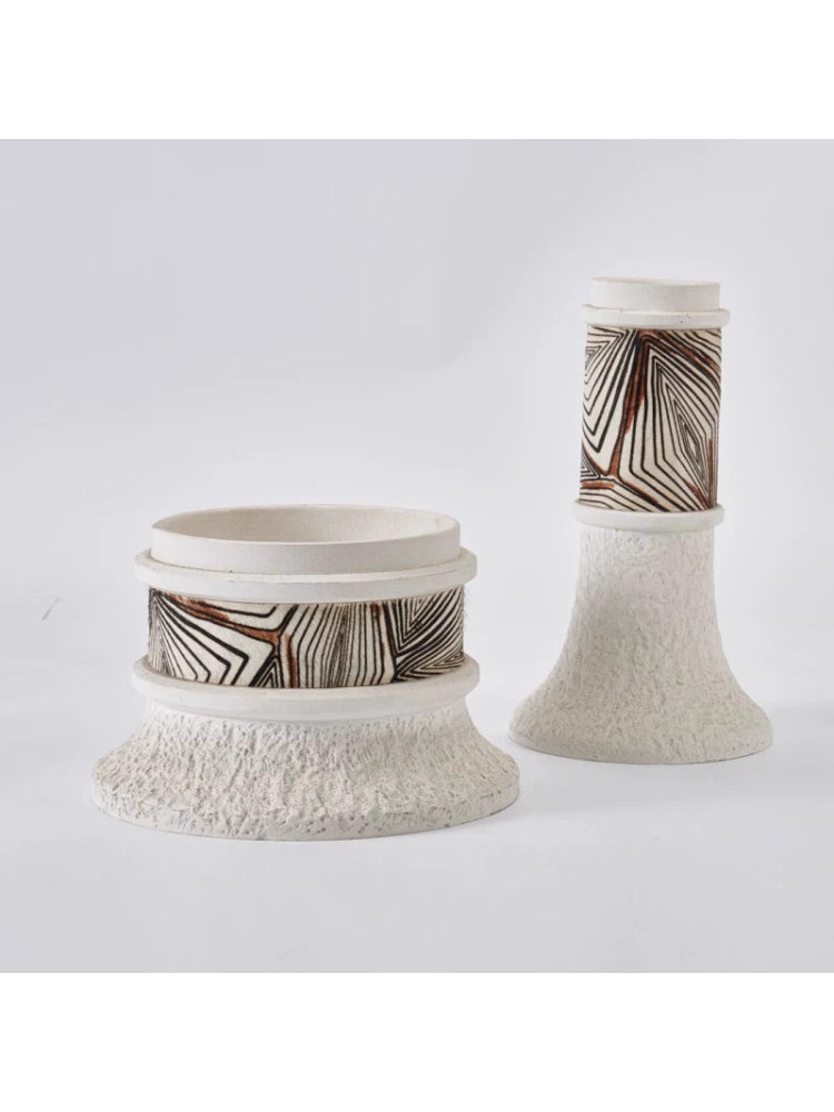 Nordic Stone Candle Holder – Wabi Sabi Travertine Home Decor Ornament  Decorla