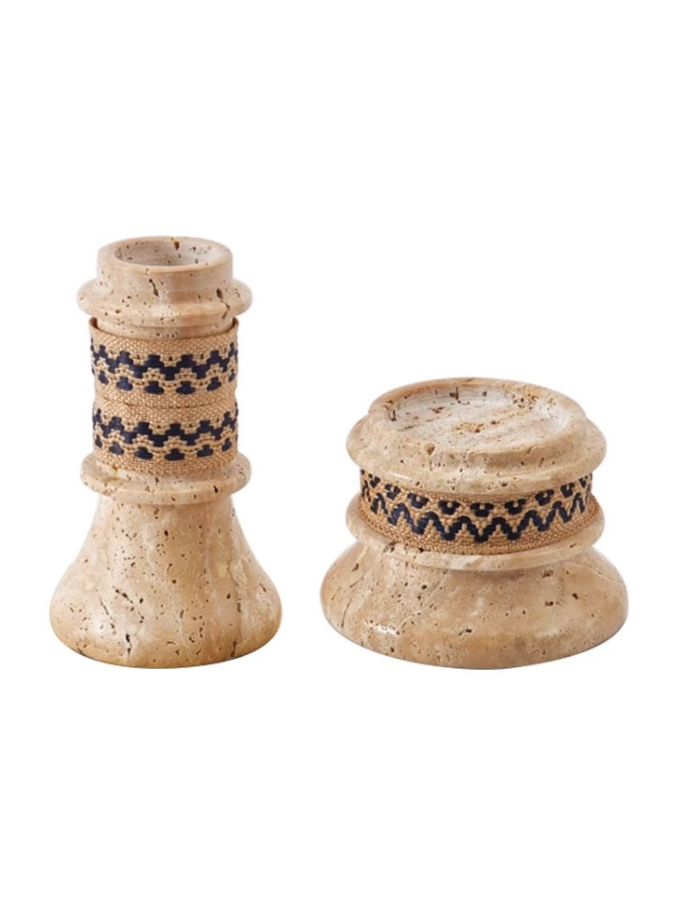 Nordic Stone Candle Holder – Wabi Sabi Travertine Home Decor Ornament  Decorla