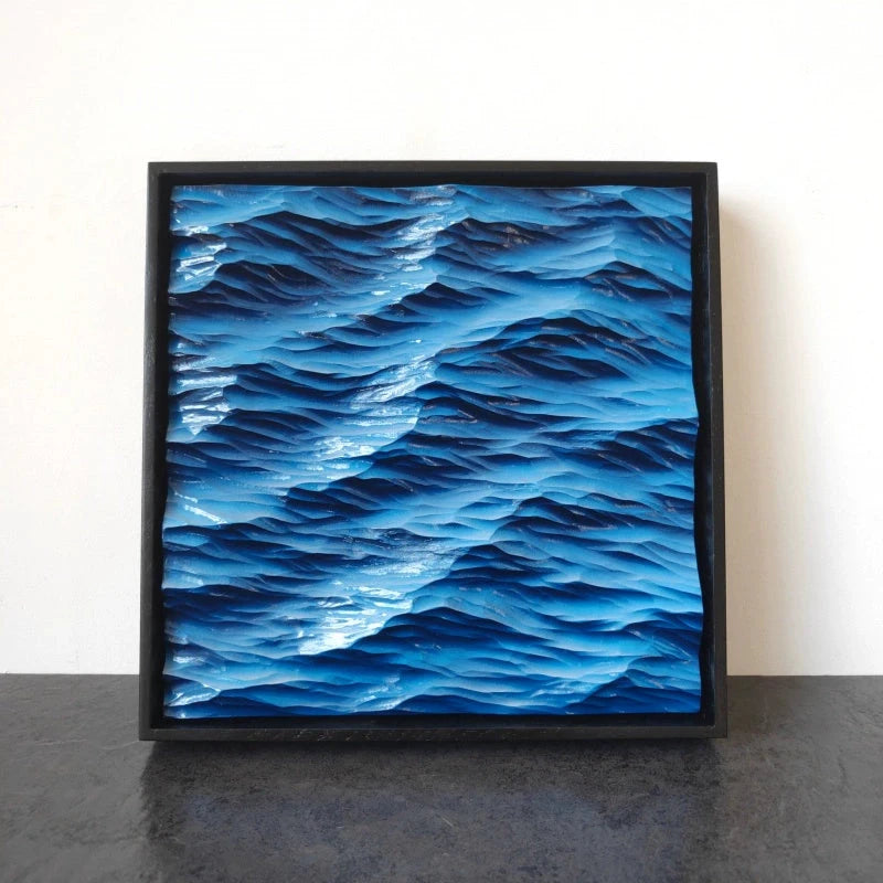 Ocean wave sculpture decorative painting for modern room decoration and birthday gift