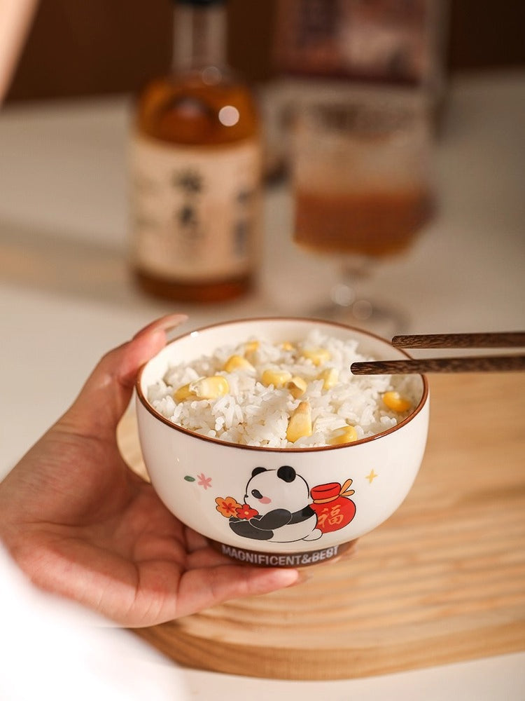 Panda Ceramic Bowl – Cute Japanese-Style Rice and Soup Bowl for Kids & Family  Decorla
