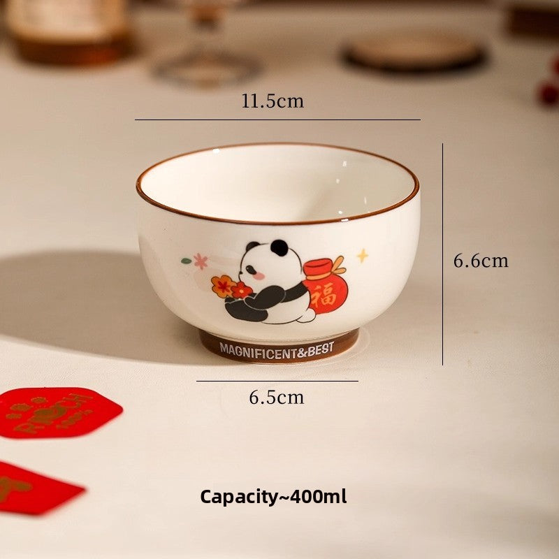 Panda Ceramic Bowl – Cute Japanese-Style Rice and Soup Bowl for Kids & Family  Decorla