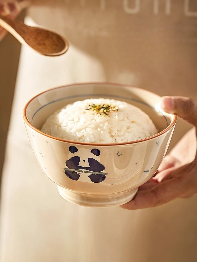 Panda Ceramic Rice Bowl – Cute Japanese-Style Porcelain Gift  Decorla