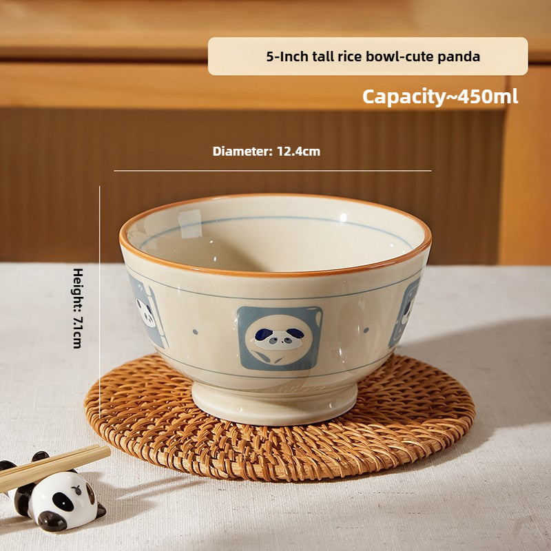 Panda Ceramic Rice Bowl – Cute Japanese-Style Porcelain Gift  Decorla