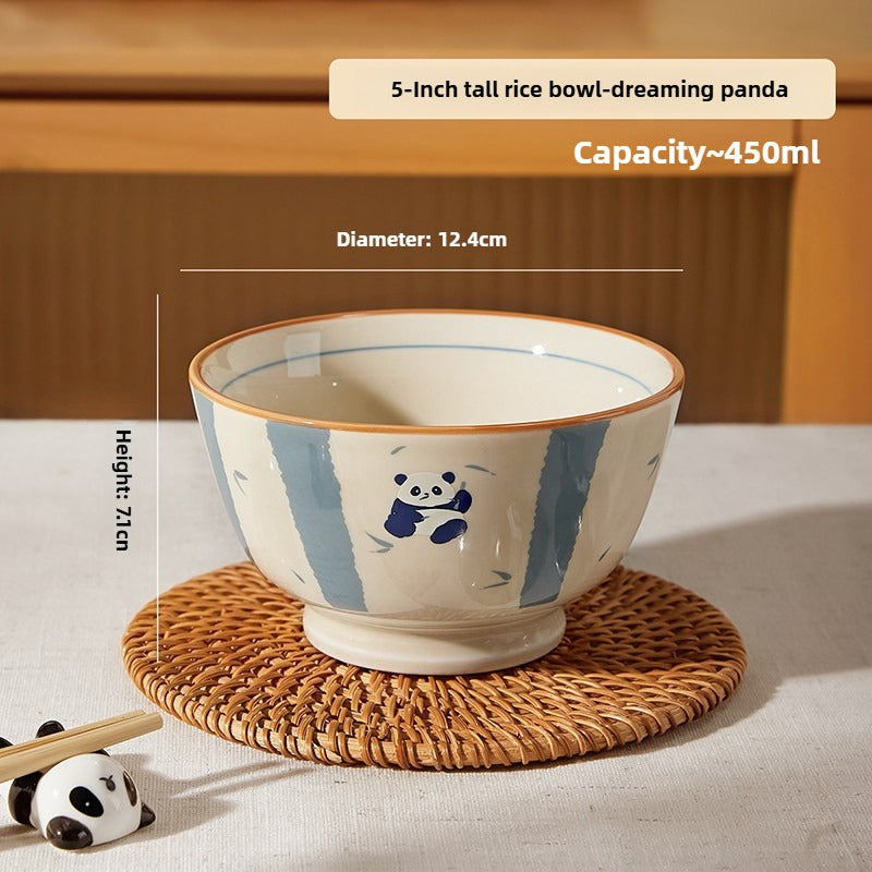 Panda Ceramic Rice Bowl – Cute Japanese-Style Porcelain Gift  Decorla