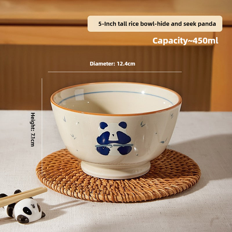Panda Ceramic Rice Bowl – Cute Japanese-Style Porcelain Gift  Decorla