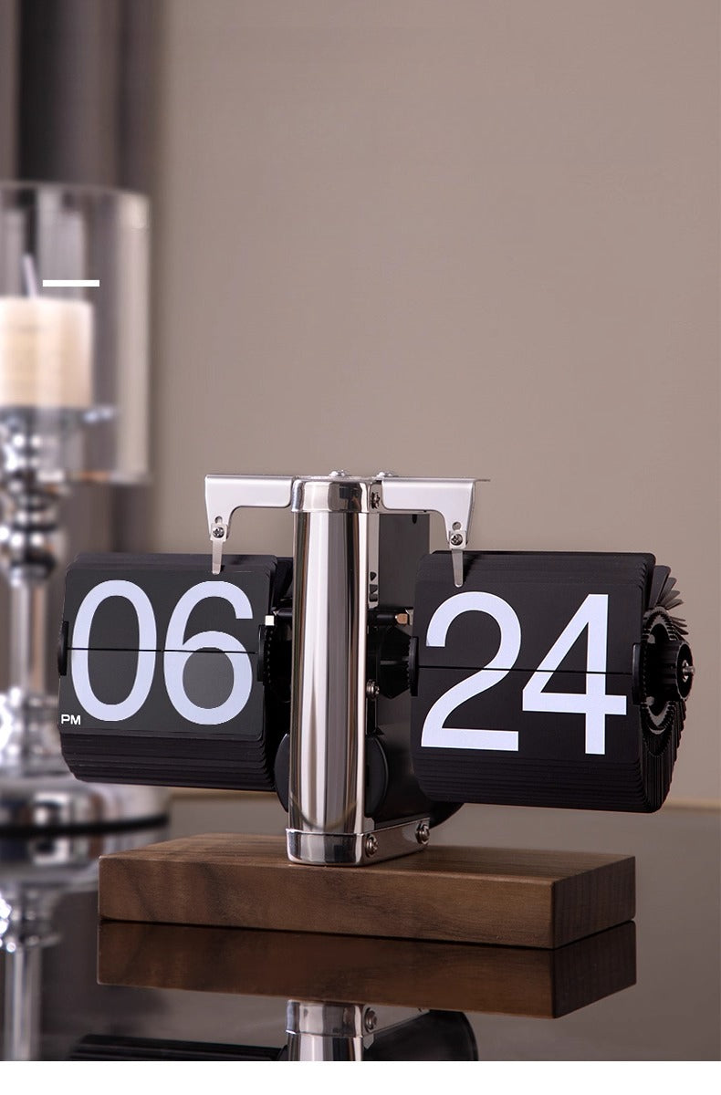 Retro Mechanical Flip Clock – Minimalist Desk & Table Clock Decoration  Decorla