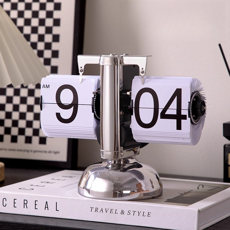 Retro Mechanical Flip Clock – Minimalist Desk & Table Clock Decoration  Decorla