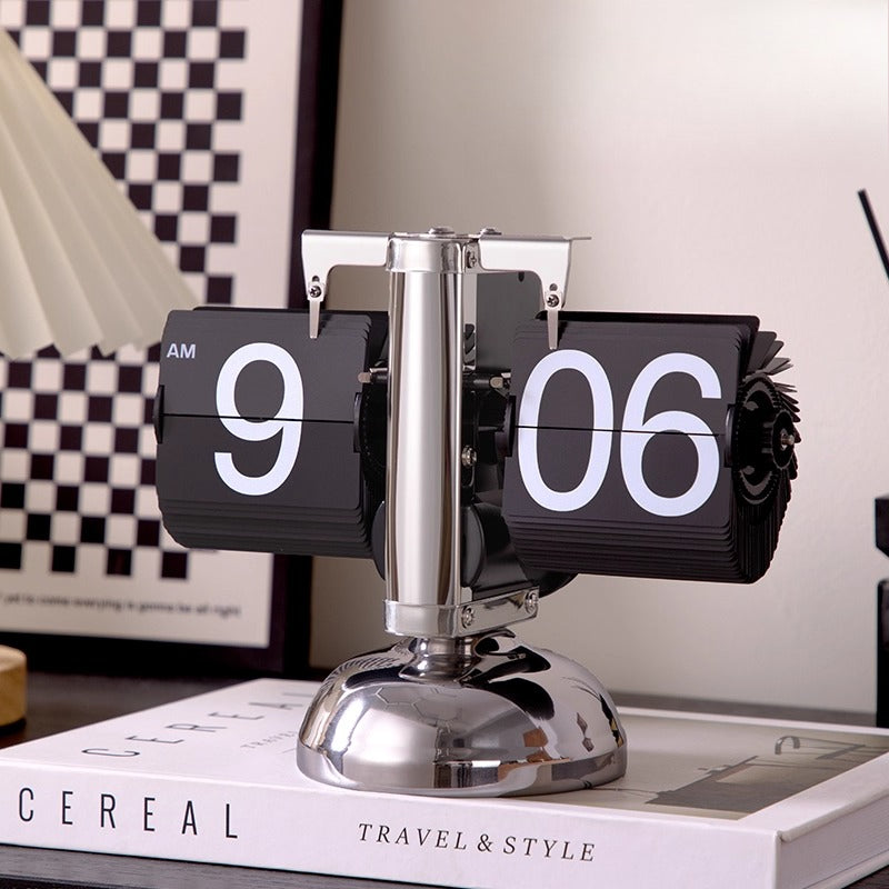 Retro Mechanical Flip Clock – Minimalist Desk & Table Clock Decoration  Decorla