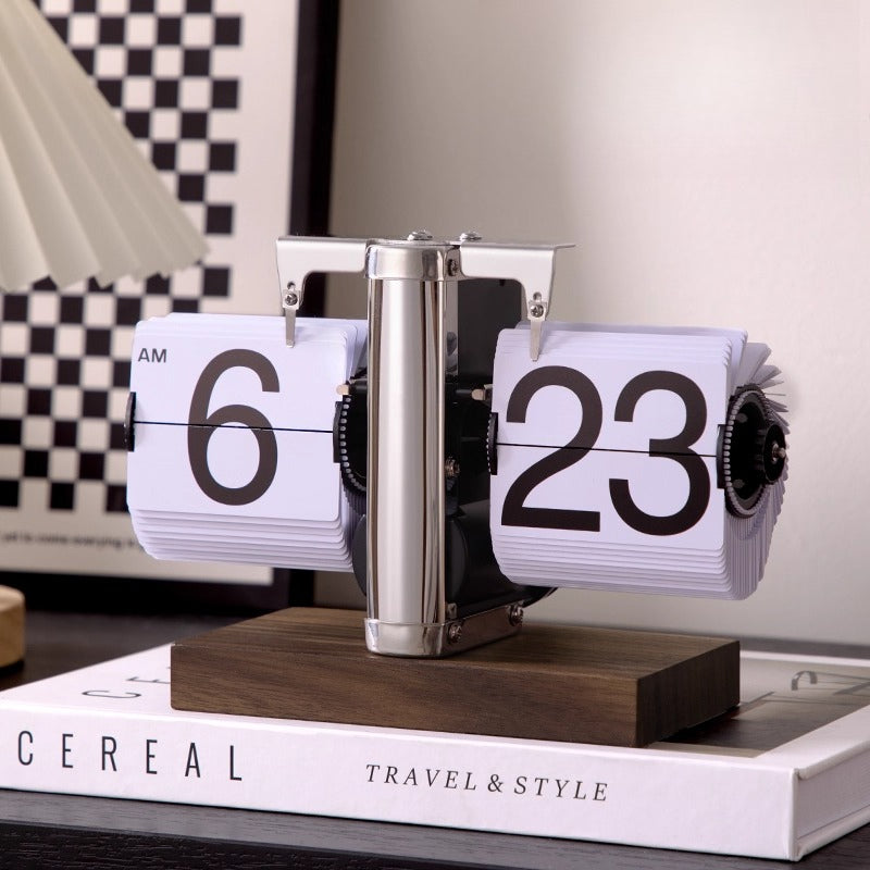 Retro Mechanical Flip Clock – Minimalist Desk & Table Clock Decoration  Decorla