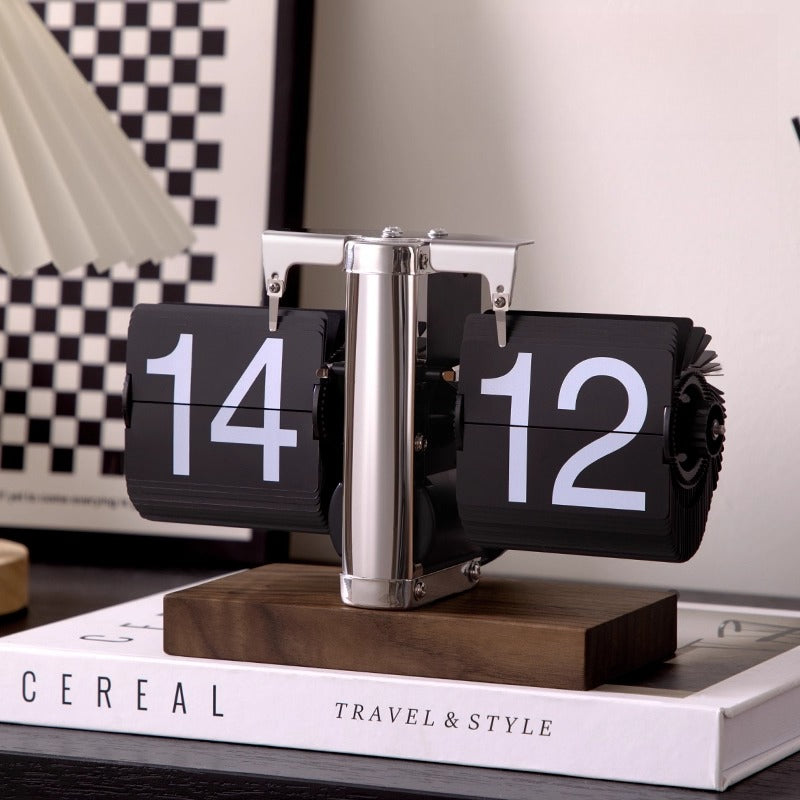 Retro Mechanical Flip Clock – Minimalist Desk & Table Clock Decoration  Decorla