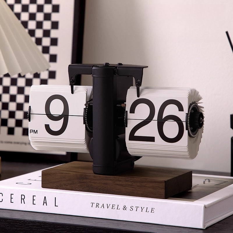 Retro Mechanical Flip Clock – Minimalist Desk & Table Clock Decoration  Decorla