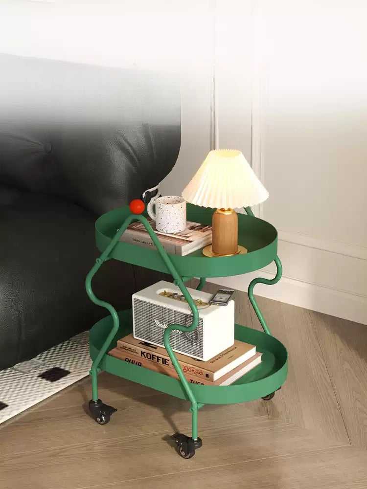 Rolling Metal Nightstand – Small Bedside Cabinets Cart  Decorla