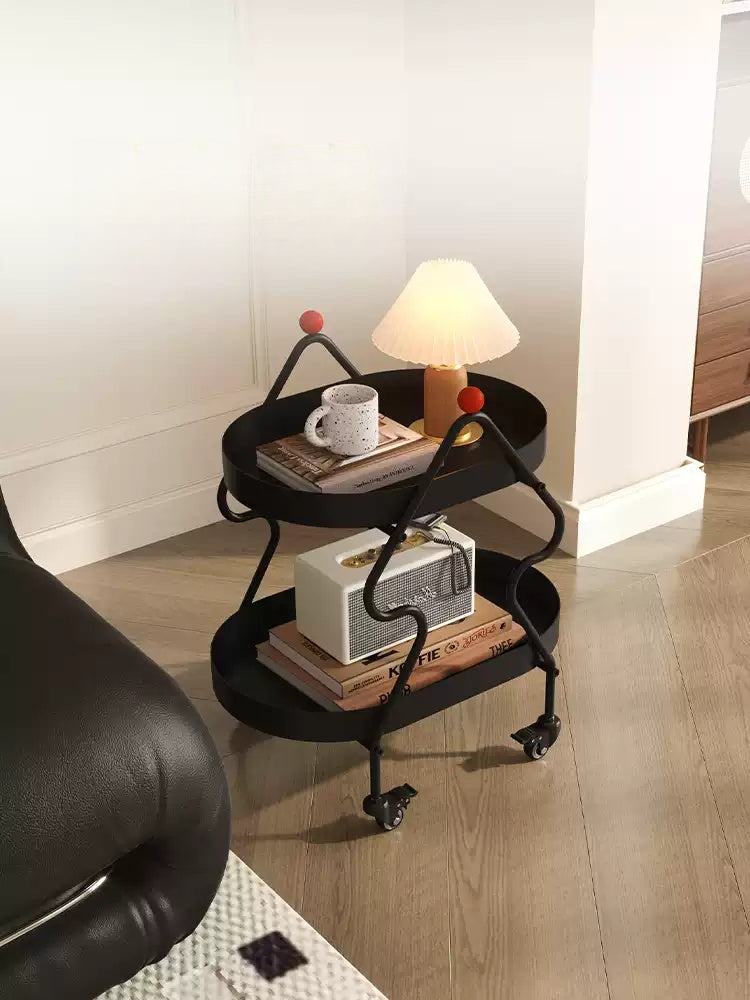 Rolling Metal Nightstand – Small Bedside Cabinets Cart  Decorla