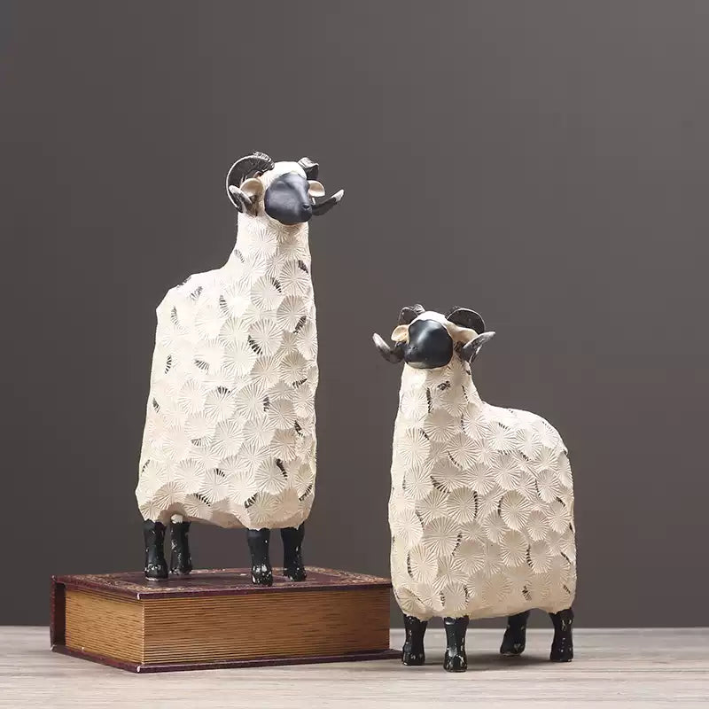 Tall and small sheep sculpture for desk decor and room decoration