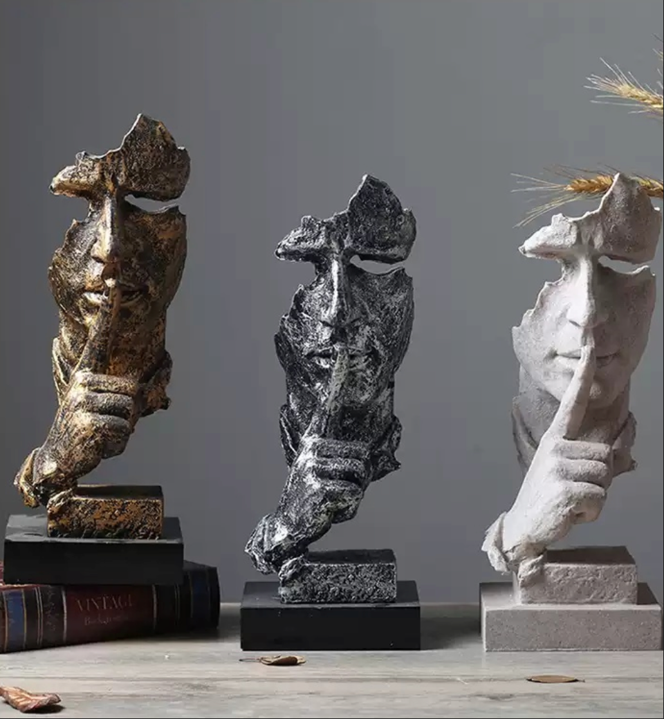 Set of abstract face home decor sculptures for room decoration, perfect birthday gift for living room decor