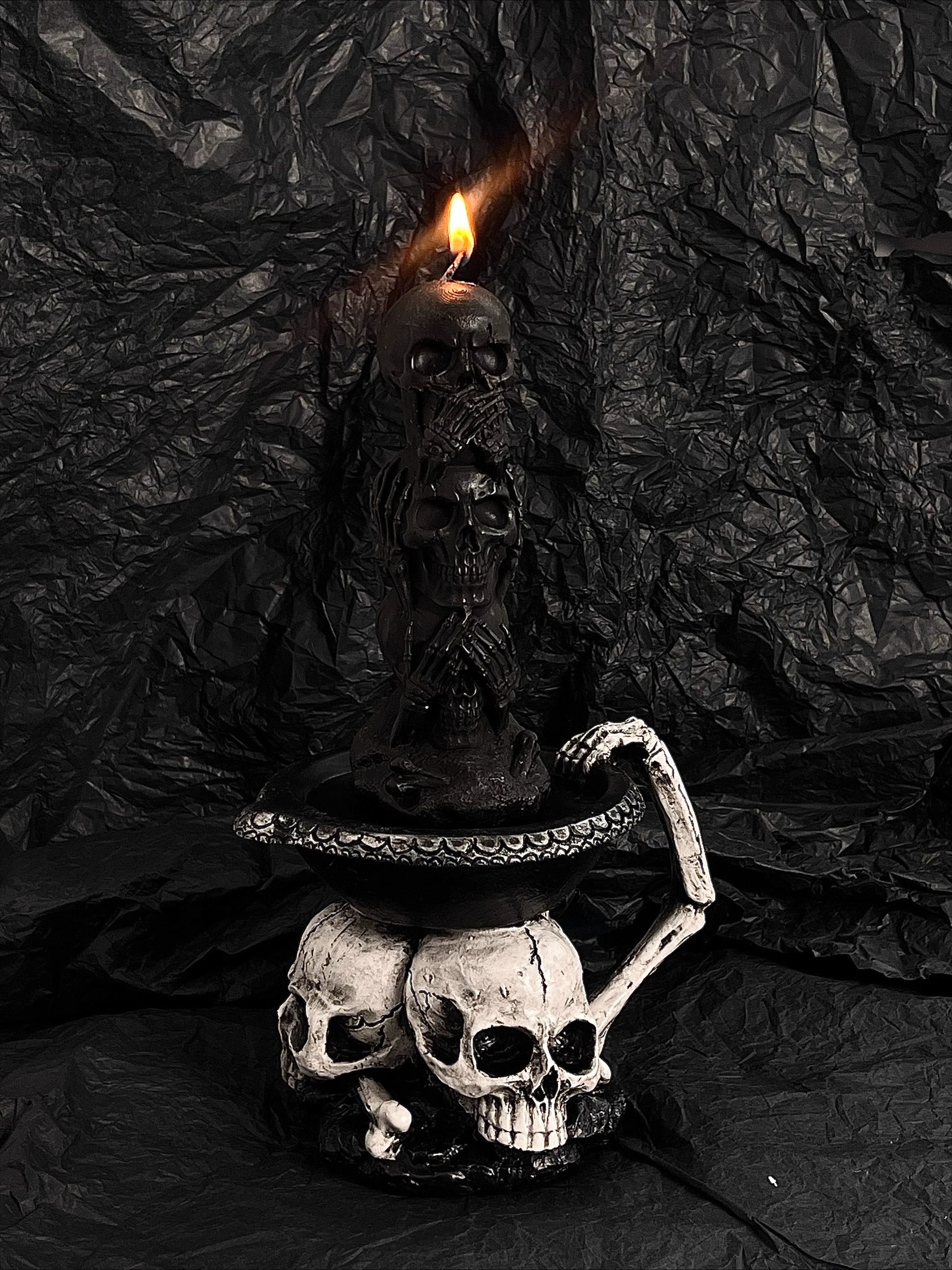 Skull Candle Holder – Gothic Horror Candle Stand & Jewelry Holder  Decorla