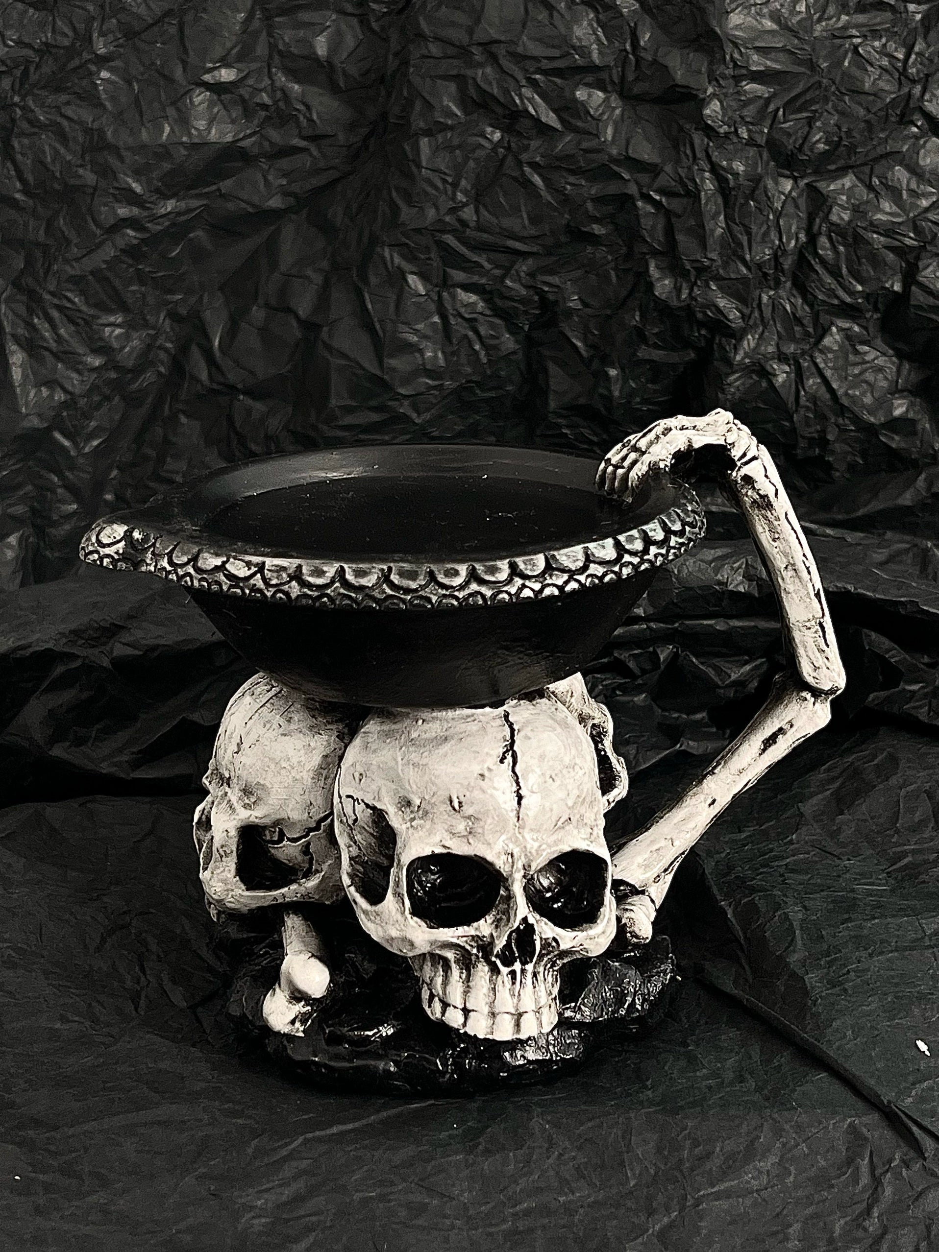 Skull Candle Holder – Gothic Horror Candle Stand & Jewelry Holder  Decorla