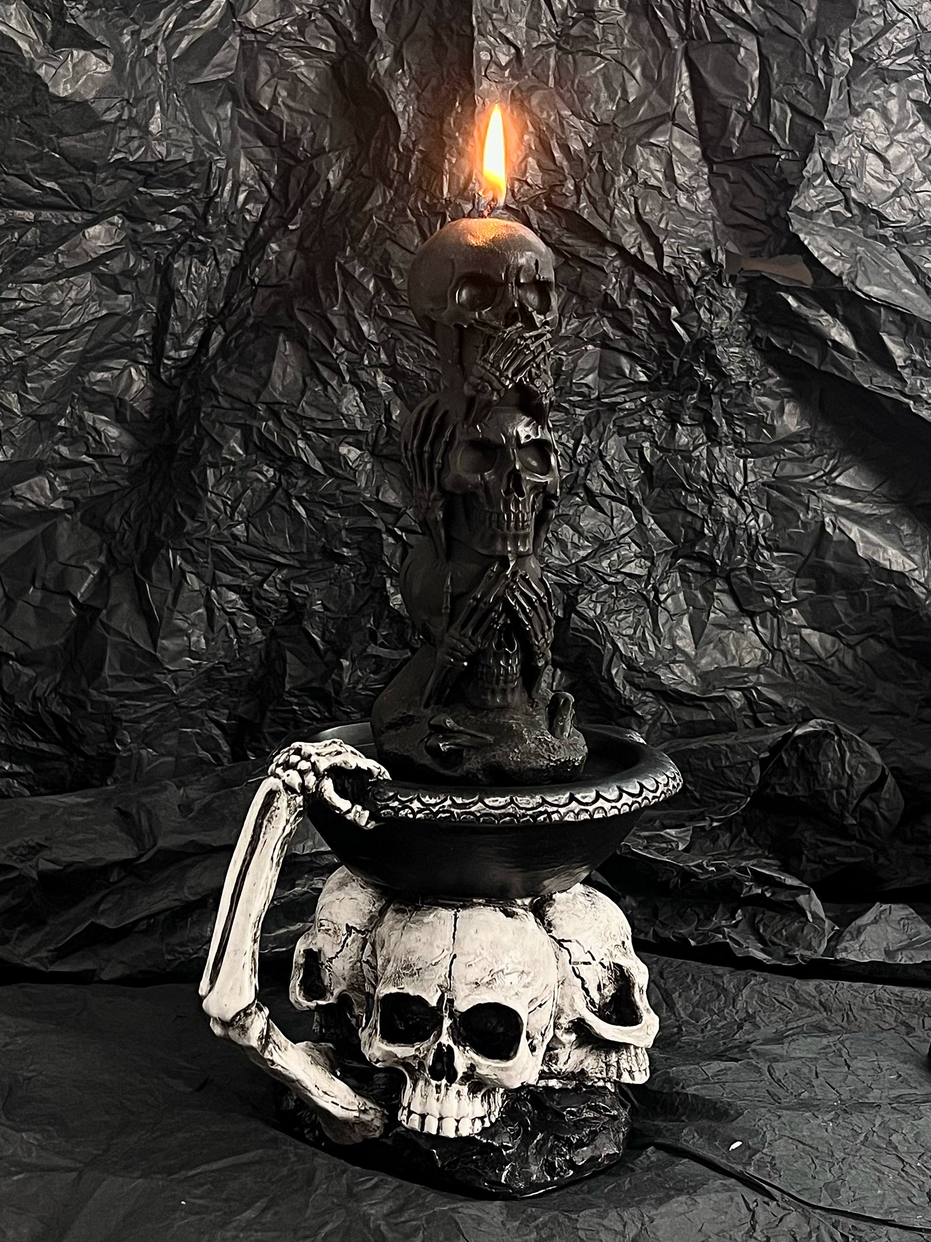 Skull Candle Holder – Gothic Horror Candle Stand & Jewelry Holder  Decorla