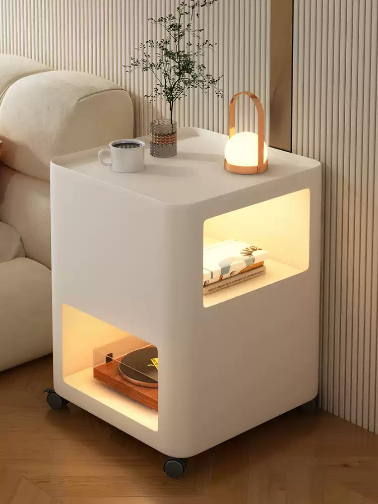Small Bedside Cabinets – Metal Nightstand on Wheels  Decorla