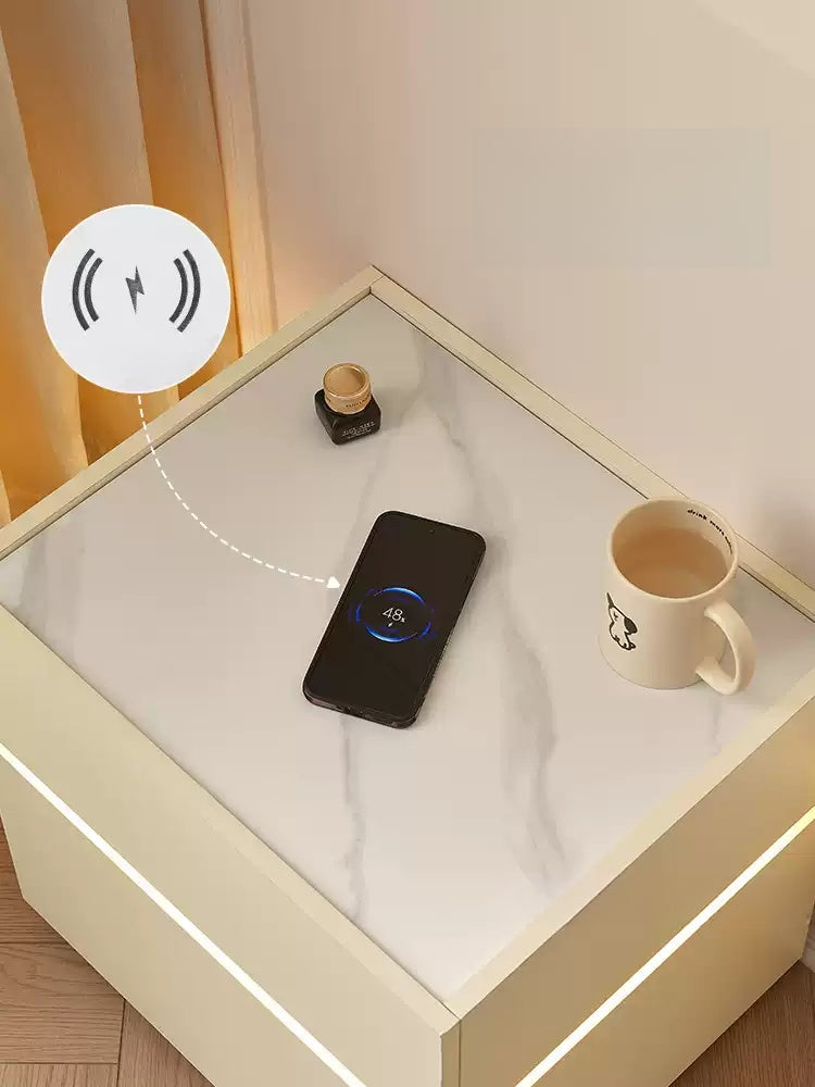 Smart Nightstand – Bedside Table with Wireless Charger & LED  Decorla