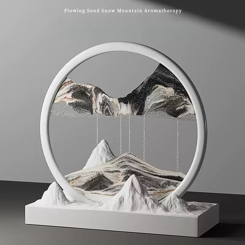Minimalist snow-mountain sand art diffuser for home fragrance and room decoration