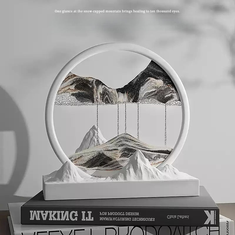 Snow-peak sandscape home fragrance placed on books for modern room decoration