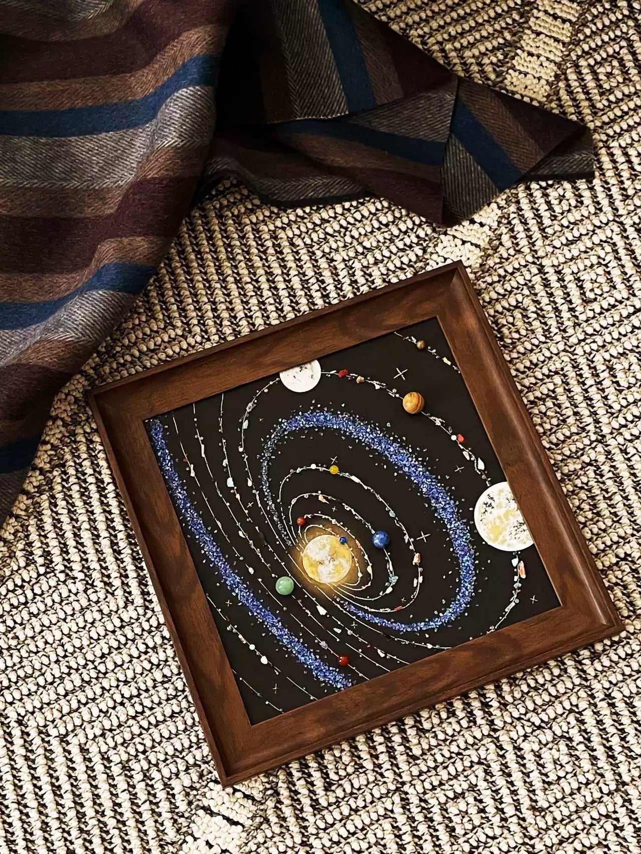 Solar system wall art for room decoration, framed space wall decor and birthday gift