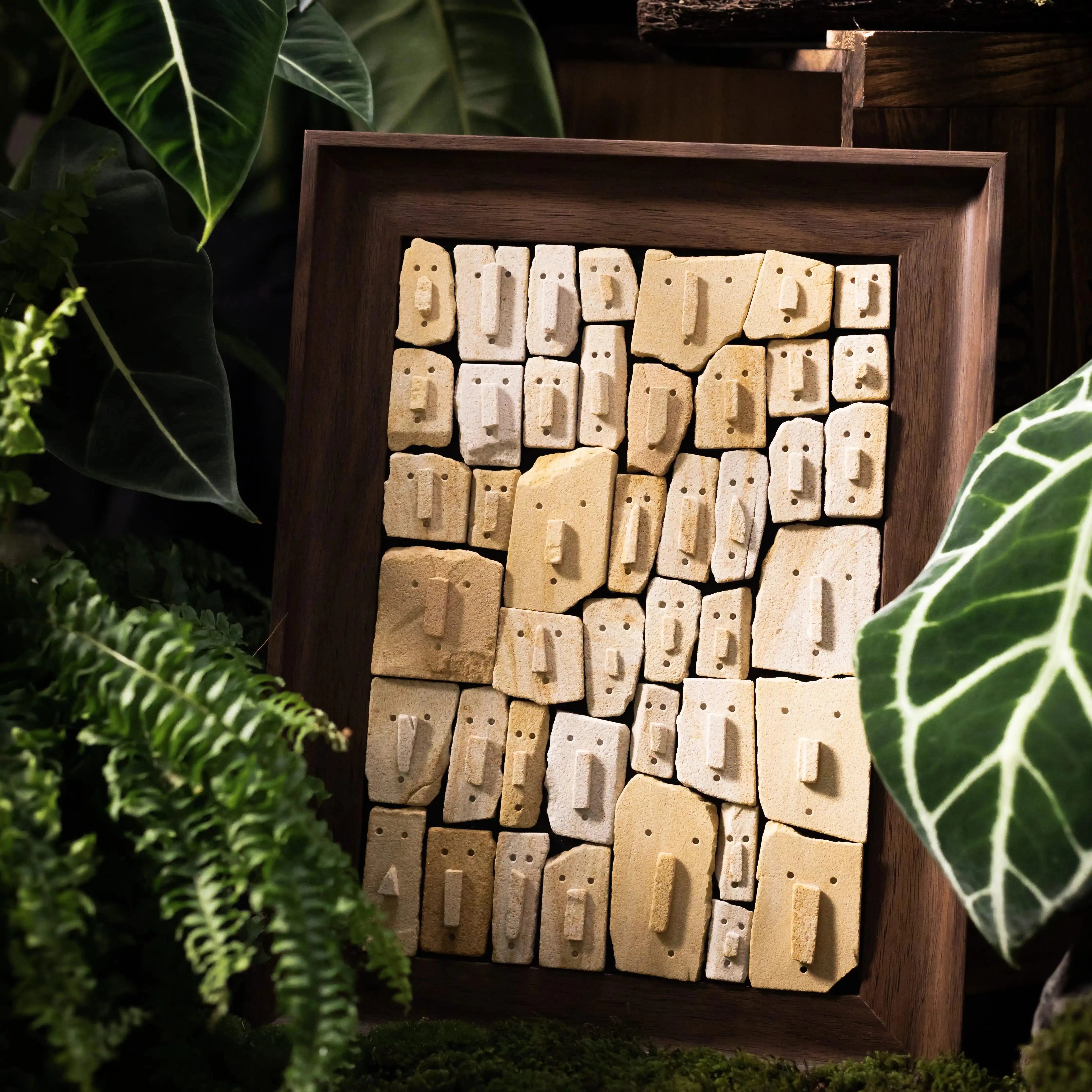 Handmade stacked rocks decor wall art, decorative stone piece for room decoration