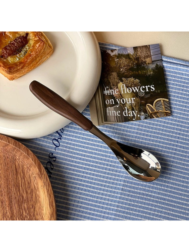 Stainless Steel Cutlery Set – Wooden Handle Fork and Spoon  Decorla